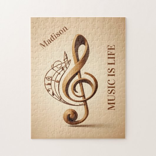 Hinweis für individuelle Name- und Textmusik Puzzle (Vertikal)