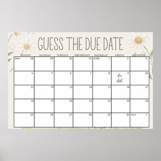 Hinweis für Landtiere auf Wiese Baby-Dusche Datum Poster (Vorne)