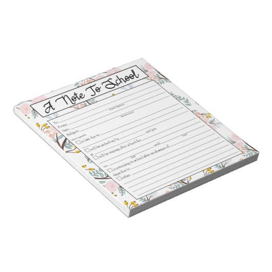 Hinweis für Lehrer Notepad, Schulabwesenheit Entsc Notizblock (angewinkelt)