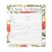 Hinweis für Lehrer Notepad, Schulabwesenheit Entsc Notizblock (Vorderseite)