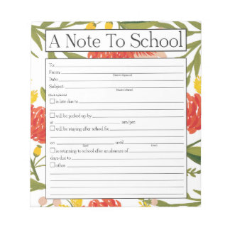 Hinweis für Lehrer Notepad, Schulabwesenheit Entsc Notizblock