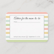 Hinweis für Mama auf Babydusche