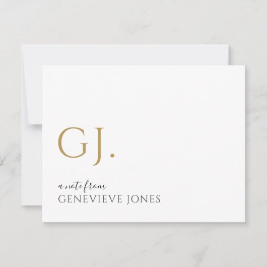 Hinweis für moderne Goldinitialen Mitteilungskarte (Vorderseite)