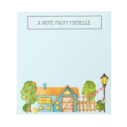 Hinweis für niedliche Hütten Notizblock (Vorderseite)