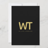 Hinweis für personalisierte Schwarze-Gold-Initiale Dankeskarte (Vorderseite)