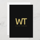 Hinweis für personalisierte Schwarze-Gold-Initiale Dankeskarte (Vorne/Hinten)