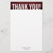 HINWEIS FÜR schlichten dunkelroten Block Briefpapier (Vorderseite)