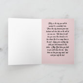 Hinweis für Tochter auf der Hochzeitstag-Pfirsichk Dankeskarte (Innenseite)