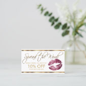 Hinweis für Wein Glitzer Lipstick Empfehlungskarte (Stehend Vorderseite)