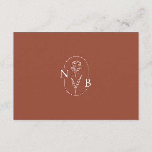 Hinweis: Geschenke Terracotta Boho Hochzeit wünsch Begleitkarte (Rückseite)