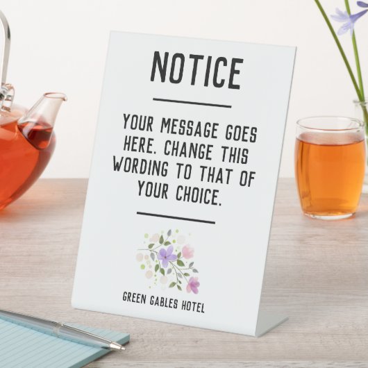 Hinweis - Hotelnachricht für Gäste Sockelschild (In Situ)