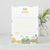 Hinweis-Karte der grünen Traktorenfarm Dankeskarte (Stehend Vorderseite)