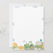 Hinweis-Karte der grünen Traktorenfarm Dankeskarte (Rückseite)