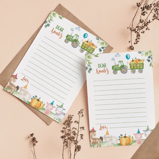 Hinweis-Karte der grünen Traktorenfarm Dankeskarte