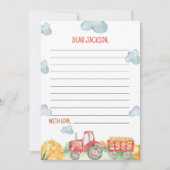 Hinweis-Karte der roten Traktorenfarm Dankeskarte (Vorderseite)