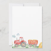 Hinweis-Karte der roten Traktorenfarm Dankeskarte (Rückseite)