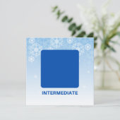 Hinweis-Karte für den blauen Skier Dankeskarte (Stehend Vorderseite)