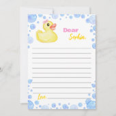 Hinweis-Karte für die Gummiente-Girl-Time-Kapsel Dankeskarte (Vorderseite)