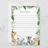 Hinweis-Karte für Safari Animals Time Kapsel Dankeskarte (Vorderseite)
