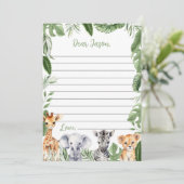 Hinweis-Karte für Safari Animals Time Kapsel Dankeskarte (Stehend Vorderseite)