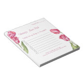 Hinweis Pad 5.5x6 Große Tulpen Dinge zu erfüllen Notizblock (angewinkelt)