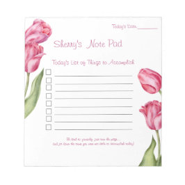 Hinweis Pad 5.5x6 Große Tulpen Dinge zu erfüllen Notizblock