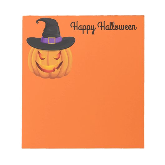 Hinweis Pad Halloween Pumpkin Hexe Notizblock (Vorderseite)
