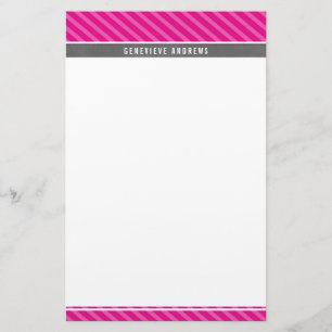 HINWEIS PAPER Diagonalstreifen fett grau hellrosa