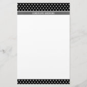 HINWEIS PAPER Minipolka Punktmuster Schwarz-weiß g Briefpapier (Vorderseite)