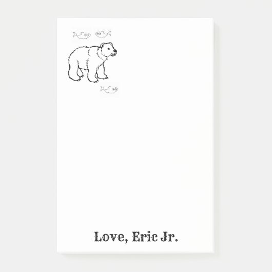 Hinweis: Polar Bear Fish Colour Post it Note Post-it Klebezettel (Vorderseite)