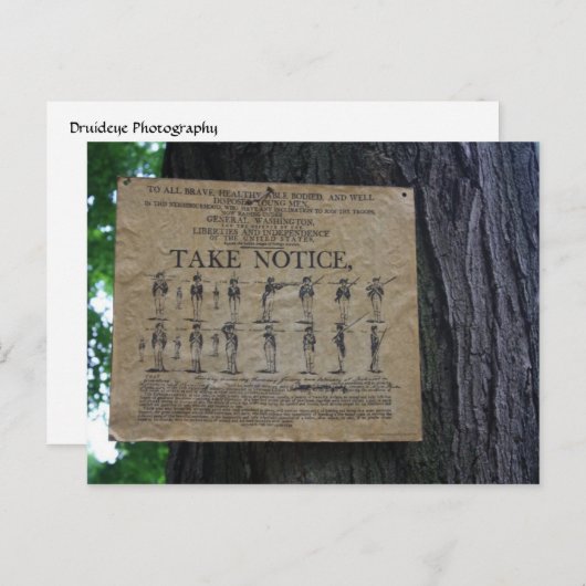 Hinweis Postkarte (Vorne/Hinten)