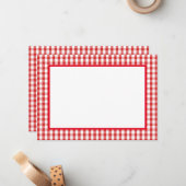 Hinweis: Rot und Weiß Kariert Mitteilungskarte (Vorderseite/Rückseite Beispiel)