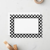 Hinweis: Schwarz/Weiß-Schachbretter Mitteilungskarte (Vorderseite/Rückseite Beispiel)