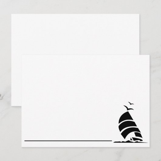 Hinweis: Segelboot mit Karte (Vorne/Hinten)