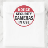 Hinweis: Sicherheitskameras in Verwendung Aufklebe Runder Aufkleber (Tasche)