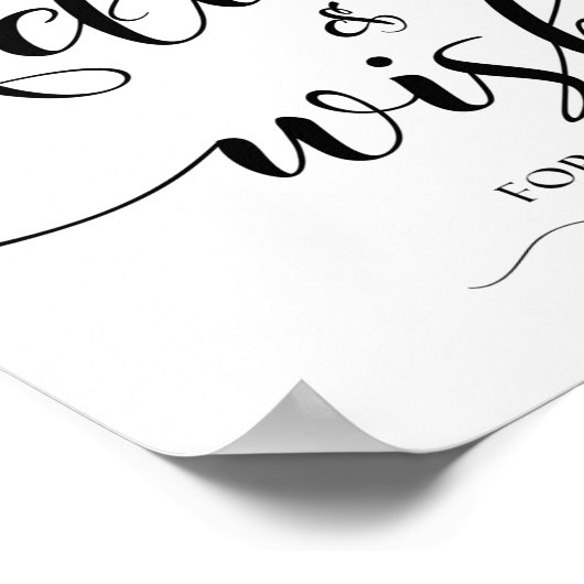 Hinweis und Wünsche Hochzeitszeichen 8x10 Poster (Ecke)