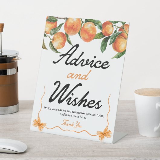 Hinweis und Wünsche Unterschreiben | Orange Baby D Sockelschild (In SItu)