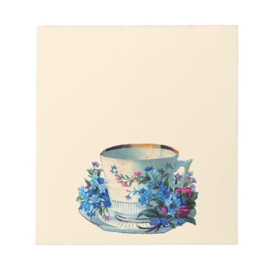 HINWEIS: VINTAGE TEACUP-POST-IT-HINWEISE NOTIZBLOCK (Vorderseite)