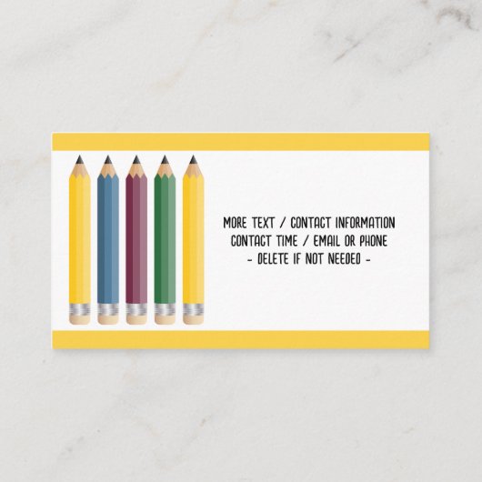 Hinweis von einem Lehrer - farbenfrohe Stifte - Ka Begleitkarte (Rückseite)