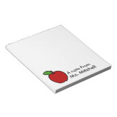 Hinweis von Lehrer - Red Apple - Personalisiert Notizblock (angewinkelt)