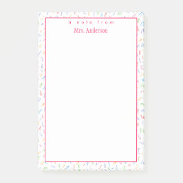 Hinweis von - Name des Lehrers - Niedlich Alphabet Post-it Klebezettel