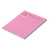 Hinweis Von - Personalisiert rosa Notepad Notizblock (Rotiert)