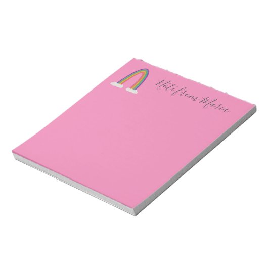 Hinweis Von - Personalisiert rosa Notepad Notizblock (Rotiert)