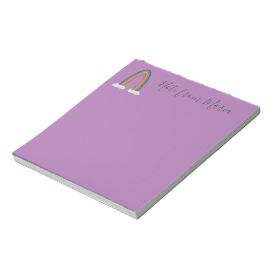 Hinweis Von - Personalisierter Lila Editor Notizblock (Rotiert)