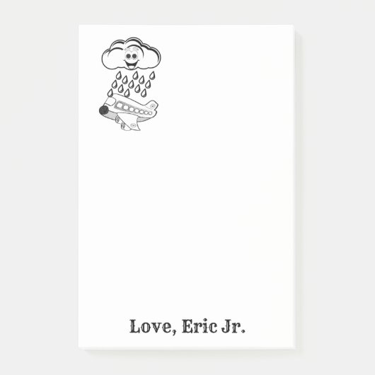 Hinweis Wolken Farbe des Flugzeugs Post it Note Post-it Klebezettel (Vorderseite)