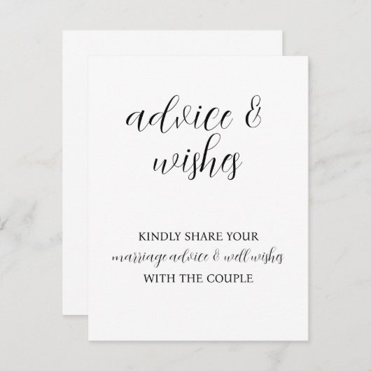 Hinweis & Wünsche Unterschreiben Mitteilungskarte (Vorne/Hinten)