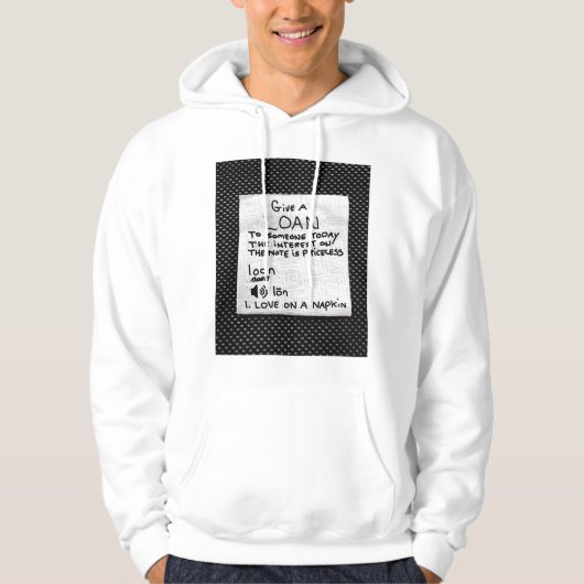 HINWEIS ZU EINEM NAPKIN HOODIE (Vorderseite)