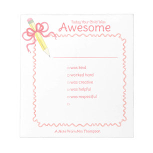 Hinweis zum guten Verhalten des Lehrers   Stift Notizblock