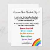 Hinweis zum Projekt Mama Bear Blanket (Vorne/Hinten)