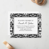 Hinweis zur beschädigten Begräbniskarte als Flachb Mitteilungskarte (Vorderseite/Rückseite Beispiel)